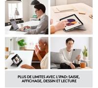 Logitech Clavier-étui Combo Touch – Trackpad rétroéclairé – Azerty français – Sable – iPad Pro 11