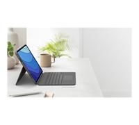 Logitech Combo Touch pour iPad Pro 12,9 pouces (5e, 6e générations: 2021, 2022)Clavier rétroéclairé amovible avec support, pavé tactile Click-Anywhere, Smart Connector, Français AZERTY - Gris