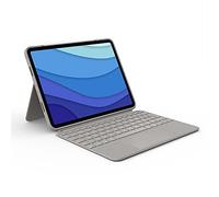 Logitech Combo Touch iPad Pro 11" (1ère, 2e, 3e, 4e génération - 2018, 2020, 2021, 2022) - Clavier rétroéclairé Amovible, pavé Tactile Click-Anywhere, Disposition QWERTY Anglais Britannique - Sable