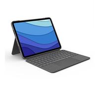 Logitech Combo Touch iPad Pro 11 Pouces (1re, 2e, 3e gén - 2018, 2020, 2021) Etui Clavier Rétroéclairé Détachable, Trackpad Click Anywhere, Smart Connector, Clavier Français AZERTY - Gris