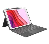 Logitech Combo Touch pour iPad (7e, 8e et 9e générations), Étui avec pavé tactile de précision, Clavier Pan Nordique QWERTY- Noir