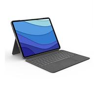 Logitech Combo Touch pour iPad Pro 12,9 pouces (5e, 6e générations: 2021, 2022)Clavier rétroéclairé amovible avec support, pavé tactile Click-Anywhere, Smart Connector, Français AZERTY - Gris