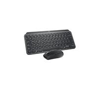 Logitech Ensemble Clavier Souris MX Keys Mini Pro QWERTZ Allemand RF Sans Fil + Bluetooth Logi Bolt 1000 DPI Batterie intégrée compatible Windows macOS Linux Android iOS ChromeOS