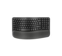 Logitech Clavier ergonomique sans-fil Wave Keys – poignets rembourrés, Logi Bolt – AZERTY-Graphite