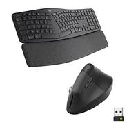 Logitech Ergo K860 Clavier sans Fil en 2 Parties | Souris ergonomique verticale Lift Left, repose-poignets, Bluetooth, USB, Win/Mac/iPadOS/PC, AZERTY FRA - Gris