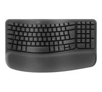 Clavier Logitech Wave Keys clavier ergonomique sans fil, repose-poignets rembourre, frappe naturelle et confortable, Easy-Switch, Bluetooth, recepteur Logi Bolt, multi-SE, Windows/Mac