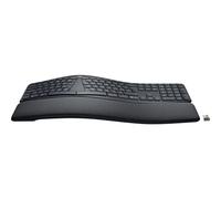 Logitech ERGO K860 Clavier ergonomique sans fil pour les entreprises - Split Keyboard Layout, Wrist Rest, Natural Typing, Windows/Mac/Chrome/Linux, Récepteur USB Logi Bolt, Bluetooth, mise en page QWERTY SE Gris