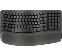 Logitech Clavier sans fil ergonomique Wave Keys Bluetooth Tchèque/Slovaque Interrupteur à ciseaux
