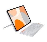 Logitech Flip Folio - Clavier et étui - full size - sans fil - Bluetooth 5.1 LE - AZERTY - Français - gris pâle - pour Apple 10.9-inch iPad Air (5th generation); 11-inch iPad Air (M2, M3);...