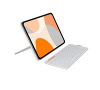 Logitech Etui clavier Flip Folio pour iPad et iPad Air 11 pouces (M2, M3, M4, M5, 5e) Gris pâle