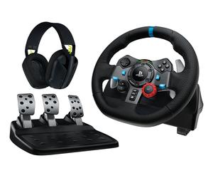 Logitech G 991-000539 accessoire de jeux vidéo Aluminium, Noir USB Volant + pédales + écouteurs PC, PlayStation 4, PlayStation 5, Playstation 3