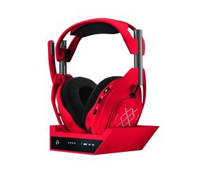 Logitech G Astro A50 X + Station d'accueil Casque Gaming sans Fil | Commutateur vidéo et audio PLAYSYNC, HDMI 2.1 4K 120 Hz, 24 h d'autonomie, 2,4 GHz et Bluetooth,pour PC, PS5, Xbox - Rouge