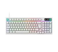 Logitech G G316 X 98, Clavier Gaming, 8 kHz, switchs tactiles Hot-Swap, Structure à Joint, Affichage LED matriciel & molette, Touches PBT Double Couche, USB-C, RVB LIGHTSYNC, PC, FRA AZERTY - Blanc