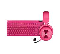 Logitech G PRO X TKL LIGHTSPEED clavier de jeu sans fil, ultra-portable + Pro X 2 Lightspeed Casque Audio Bluetooth, Bluetooth/USB/3,5 mm Aux, PC, PS5, PS4, Nintendo Switch, AZERTY FRA Layout,Magenta