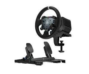 Logitech G RS50 System avec RS Pedals : Configuration de simulation de course en 4 éléments, base de volant RS50 Direct Drive 8 Nm, RS Wheel Hub, RS Round Wheel 28 cm et RS Pedals - Xbox/PC