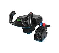 Logitech G Saitek Pro Flight Yoke Système de Manche et Bloc, Commande des Gaz Incluses, 5 Axes, Gouvernail en Aciers Inoxydable, Arbre de Commandes de l'Aileron, USB - Noir
