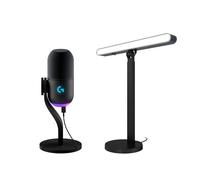 Logitech G Yeti GX microphone gaming RVB dynamique et Litra Beam LX double éclairage d'appoint pour streaming, micro pour streaming et kit d'éclairage gaming - LIGHTSYNC RVB, PC/Mac - Noir