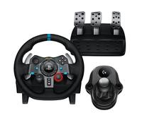 Logitech G29 Driving Force volant de course et pédales, retour de force réaliste, leviers de vitesse en acier inoxydable, couverture de volant en cuir pour PS5, PS4, PC et Mac - Noir
