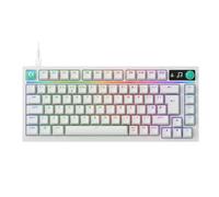 Logitech G316 X 75, Clavier Gaming, taux de Rapport 8 kHz, switchs tactiles interchangeables, Structure à Joint, Affichage LED matriciel et molette, PBT, USB-C, RVB LIGHTSYNC, PC - Blanc