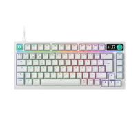Logitech G316 X 75, Clavier Gaming, taux de Rapport 8 kHz, switchs tactiles interchangeables, Structure à Joint, Affichage LED matriciel et molette, PBT, USB-C, RVB LIGHTSYNC, PC - Blanc
