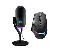 Logitech G502 X PLUS souris gaming sans fil et Yeti GX micro gaming RVB dynamique, souris gaming RVB avec HERO 25K et kit micro de streaming, éclairage et audio personnalisables pour PC/Mac