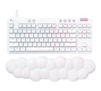 Logitech G G713 avec câble et éclairage RVB LIGHTSYNC, commutateurs tactiles (GX marron) et repose-mains pour clavier, compatible avec PC et Mac - Blanc