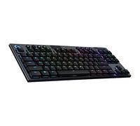 Logitech G915 TKL Tenkeyless Lightspeed RGB Clavier de Jeu mécanique pour Ordinateur Portable et PC, Switch Profil Bas, LIGHTSYNC RVB, sans Fil, Fonction Bluetooth, Noir