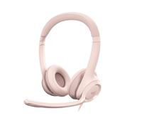 Logitech Micro-casque supra-auriculaire filaire H390 Stéréo, micro anti-bruit, volume réglable Rose