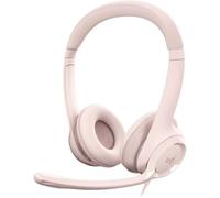 Logitech Micro-casque supra-auriculaire filaire H390 Stéréo, micro anti-bruit, volume réglable Rose