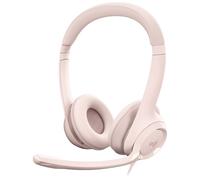 Logitech H390 Micro-casque supra-auriculaire filaire Stereo rose Suppression du bruit du microphone micro-casque, volume réglable