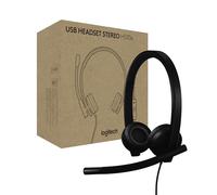 Logitech H570e, Casque USB avec Microphone pour PC et Mac, Casque Filaire USB-A avec Son stéréo, micros Anti-Parasite et Commandes intégrées, certifié pour Microsoft Teams, Noir
