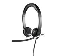 Logitech Casque H650e filaire USB, micro anti-parasites, témoin lumineux rouge, PC/Mac, Noir