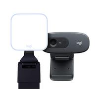 Logitech HD Webcam C270 + Litra Glow Premium Streaming Light with TrueSoft - Grey