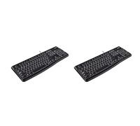 Logitech K120 Clavier Filaire Business Windows, Plug-and-Play USB, Touches Silencieuses Ultra-Plates, Taille Standard, Etanche, Barre d’Espacement Incurvée, Clavier AZERTY Français - Noir (Lot de 2)