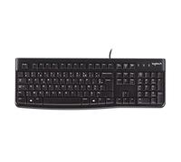 Logitech K120 Clavier Filaire pour Windows, USB Plug-and-Play, Taille Standard, Résistant Eclaboussures, Barre D'Espacement Incurvée, Compatible PC, Ordinateur Portable, Clavier Belge AZERTY - Noir