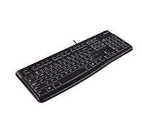 Logitech K120 Clavier sans Fil Windows, Plug-and-Play USB, Touches Silencieuses Ultra-Plates, Taille Standard, Résistant aux Eclaboussures, Barre d’Espacement Incurvée, Clavier QWERTY Espagnol - Noir