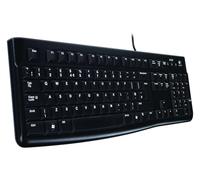 Logitech K120 Clavier sans Fil Windows, Plug-and-Play USB, Touches Silencieuses Ultra-Plates, Taille Standard, Résistant aux Eclaboussures, Barre d’Espacement Incurvée, Clavier QWERTZ Suisse - Noir