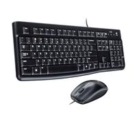 Logitech K120 Wired Keyboard for Windows, USB Plug-and-Play, Standard Size, Splash-Resistant, Curved Spacing Bar, Compatible with PC, Laptop,FRA AZERTY,B100 Wired USB Mouse,3 Buttons, Optical Tracking