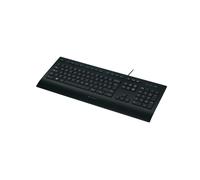 Logitech K280E Pro Clavier USB QWERTZ Allemand Membrane, 104 touches, repose-poignets, résistant éclaboussures, durée de vie 20M frappes