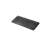 Logitech K400 Plus - Clavier Mini Sans Fil 2.4GHz QWERTY US Int. Touchpad intégré, Portée 10m, Autonomie 18 mois, Alimentation Piles AAA, Noir