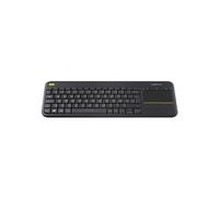 Logitech K400 Plus - Clavier Sans Fil RF 2.4GHz QWERTZ Allemand avec Pavé Tactile, Portée 10m, Autonomie 18 mois (2xAA), Noir, Réf: 920-007127