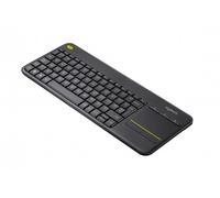 Logitech K400 Plus Clavier TV sans fil avec touchpad, connexion 2.4 GHz via récepteur Unifying USB, touches multimédia programmables, Windows/Android/ChromeOS, disposition QWERTY suisse - Noir