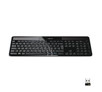 Logitech K750 Clavier sans Fil Solaire pour Windows, 2,4 GHz avec Mini Récepteur USB, Ultra-Léger, Conception Ecologique, PC/Portable, Clavier AZERTY Français - Noir