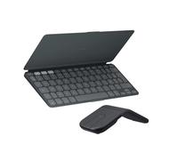 Logitech Keys-to-Go 2 et Mobi Fold | Clavier plat avec protection, souris pliable, légère, portable, Bluetooth, pour PC, Mac, Android, iPad, FRA AZERTY - Graphit