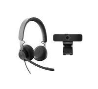Logitech Kit Visioconférence Personnelle Zone Wired & C925e - Full HD 1080p 30fps, FOV 78°, Micro Unidirectionnel, Graphite - Réf: 991-000338
