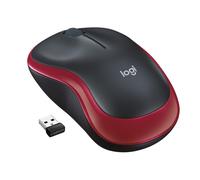 Logitech LGT-M185R, Ambidextre, Optique, RF sans fil, 1000 DPI, Noir, Rouge 910-002237