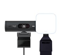 Logitech Litra Glow Premium Lumière LED Streaming avec TrueSoft + Brio 500 Webcam HD avec Expo Auto, Cadrage Auto, Mode ’Show’, Compatible Microsoft Teams, Google Meet, Zoom - PC/Mac - Graphite