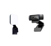 Logitech Litra Glow Premium Lumière LED Streaming avec TrueSoft - Lumière Ordinateur pour vidéoconférences + C920s HD Pro Webcam, Full HD 1080p/30ips, Appels Vidéos, Audio Clair