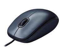 Logitech M100 - Souris - droitiers et gauchers - optique - 3 boutons - filaire - USB - noir