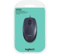 Logitech M100 - Souris - droitiers et gauchers - optique - 3 boutons - filaire - USB - noir G